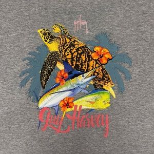 Guy Harvey Heather Gray Graphic T Shirt Woman's 1X